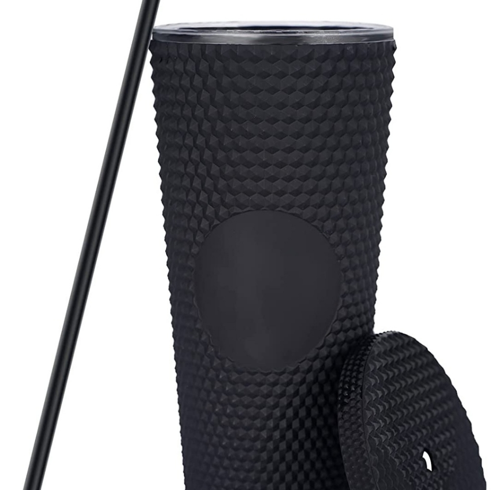 24 oz studded  matte black color  tumbler